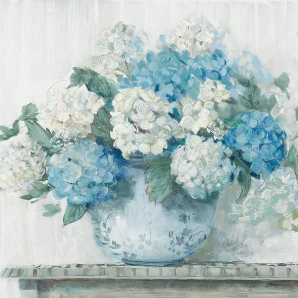 Still Life: Blue Hydrangea Cottage Crop by Carol Rowan