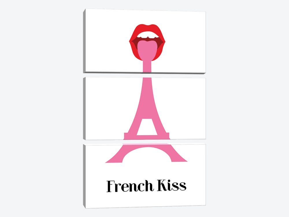 French Kiss by Atelier Posters 3-piece Canvas Art Print