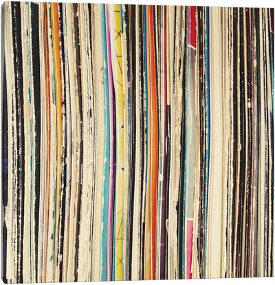 Record Collection Canvas Art Print - Vinyl Records
