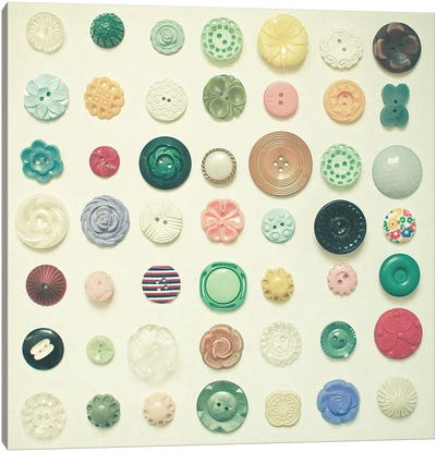 The Button Collection Canvas Art Print - Vintage Styled Photography