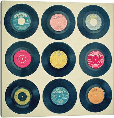 Vinyl Collection Canvas Art Print - '70s Music
