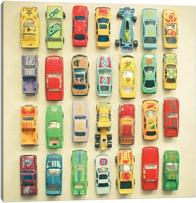 Car Park Canvas Art Print - Kids Transportation Art