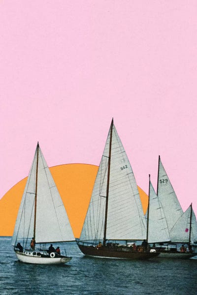 Kids Transportation Art: Into the Sunset by Cassia Beck