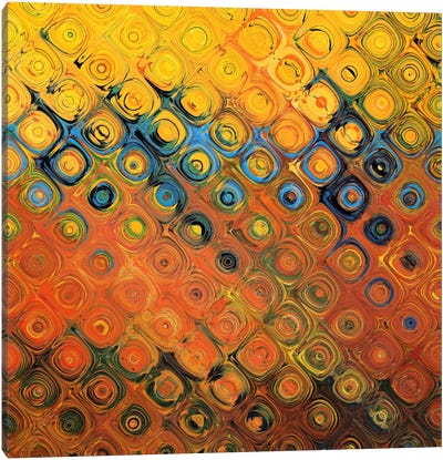 Golden Canopy Bubble Canvas Art Print - Sargrasso Sea, Quetzal Green & Russet Orange