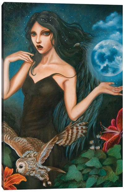 Nyx, Goddess of the night Canvas Art Print - Carla Secco