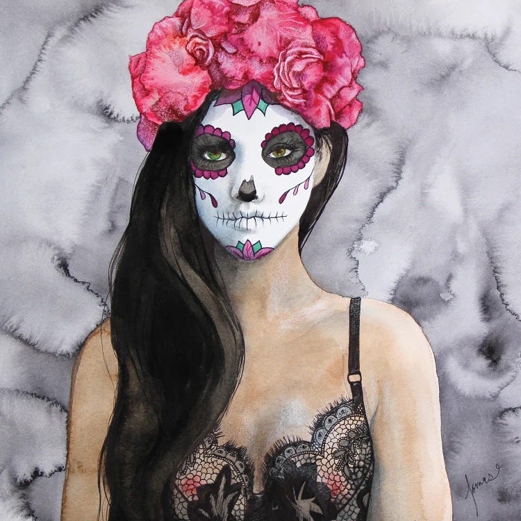 Sugar Skull Maria by Cris James wall art