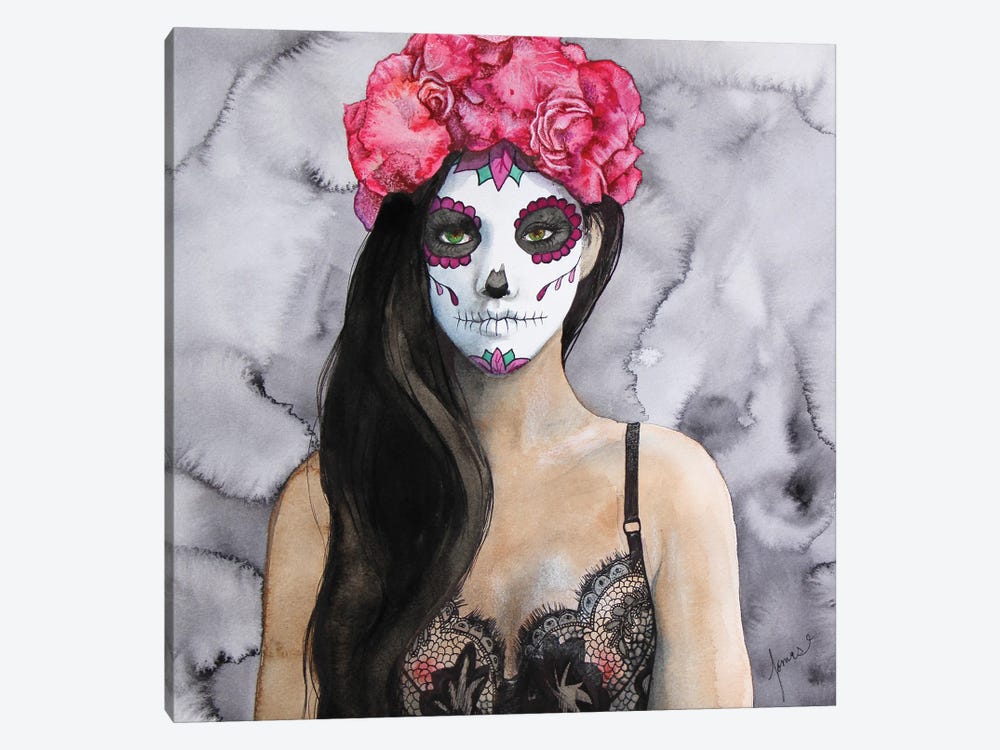 Sugar Skull Maria by Cris James 1-piece Canvas Art Print