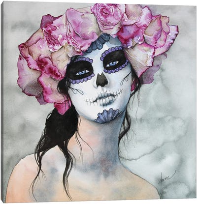 Sugar Skull Tina Canvas Art Print - Día de los Muertos Art