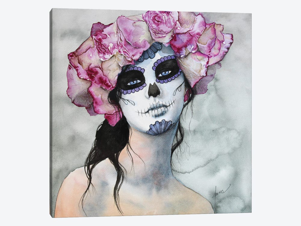 Sugar Skull Tina by Cris James 1-piece Canvas Art