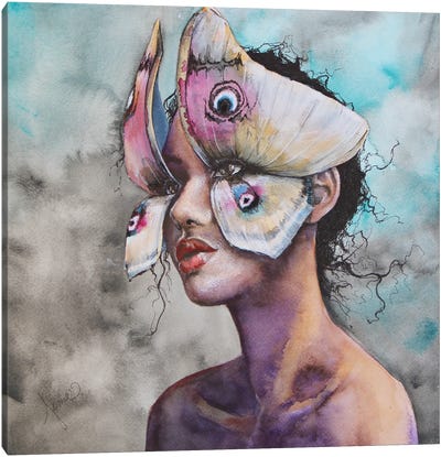 Moth Girl Canvas Art Print - Eye of the Beholder