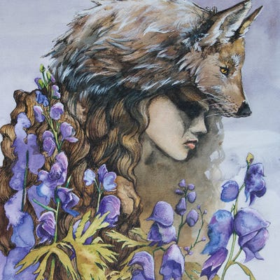 Wolfsbane by Cris James framed wall art
