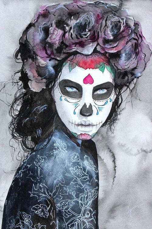 Dark Sugar Skull by Cris James wall art