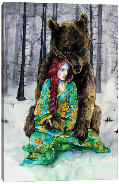 Argine Canvas Art Print - Brown Bear Art