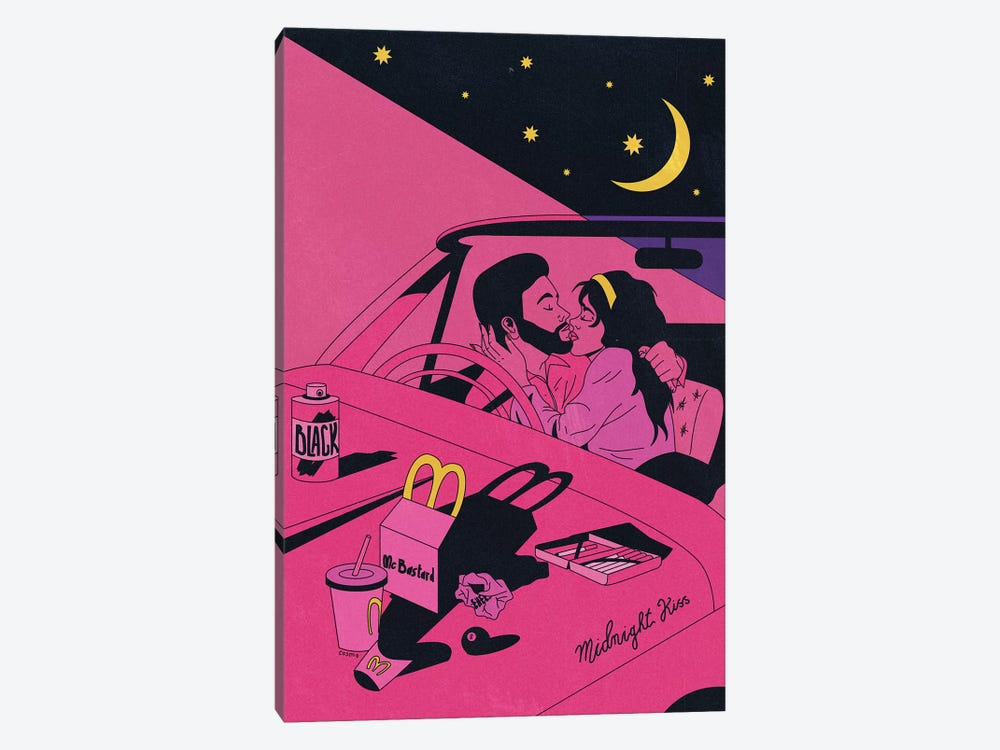 Midnight Car Kiss by Cosmo 1-piece Canvas Print