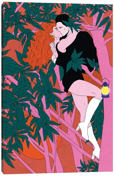 Tree Kiss Canvas Art Print - Cosmo