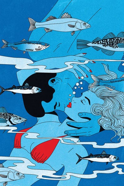 Lovers Underwater by Cosmo acrylic art print