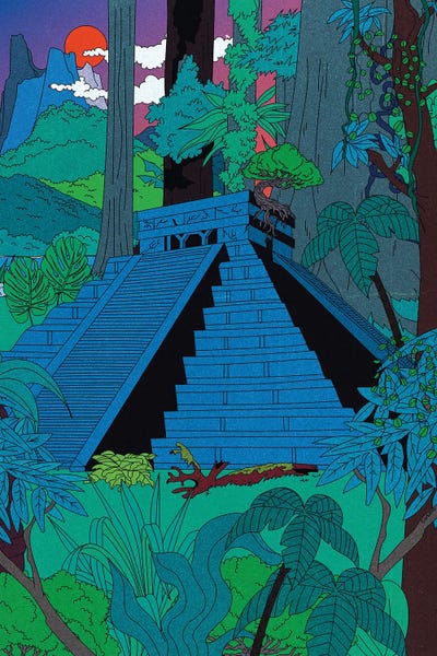 Jungle Temple by Cosmo acrylic art print