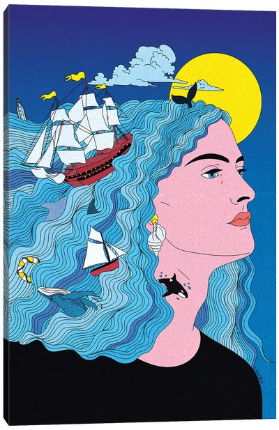 My Mind Is At Sea Canvas Art Print - Similar to Salvador Dali