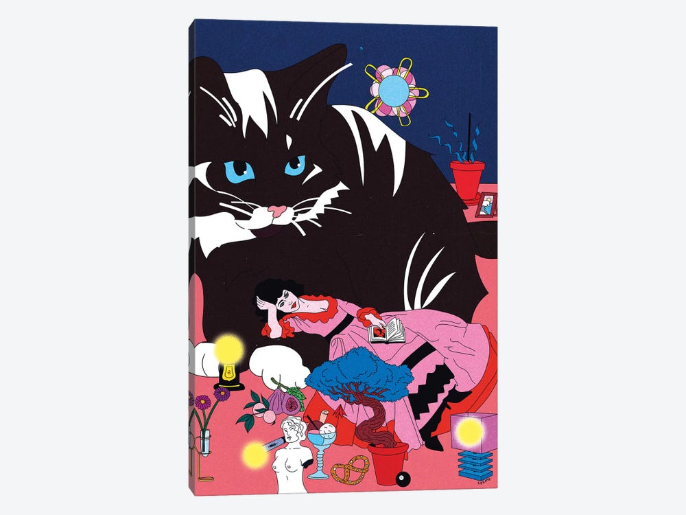 Cat Laying by Cosmo 1-piece Canvas Art Print