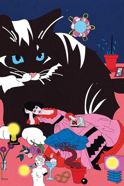 Black Cats: Cat Laying by Cosmo