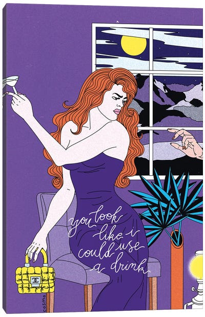 Could Use A Drink Canvas Art Print - Cosmo