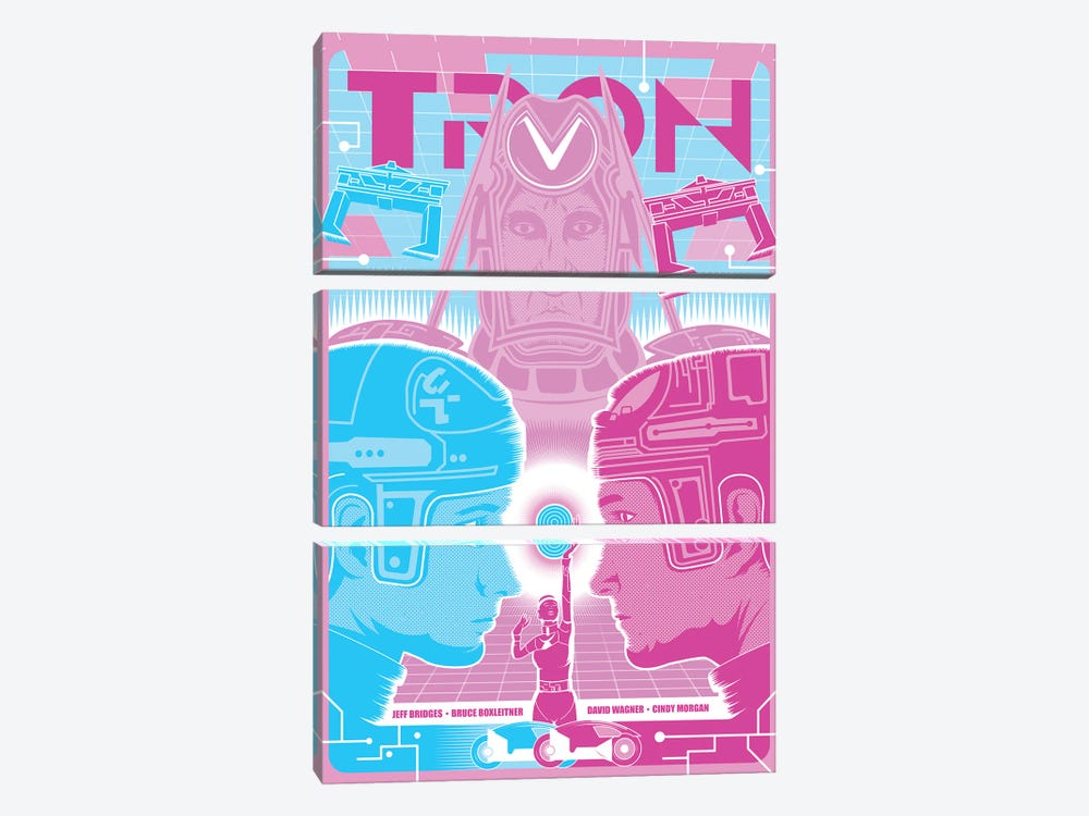 Tron 1982 by Chris Richmond 3-piece Canvas Wall Art