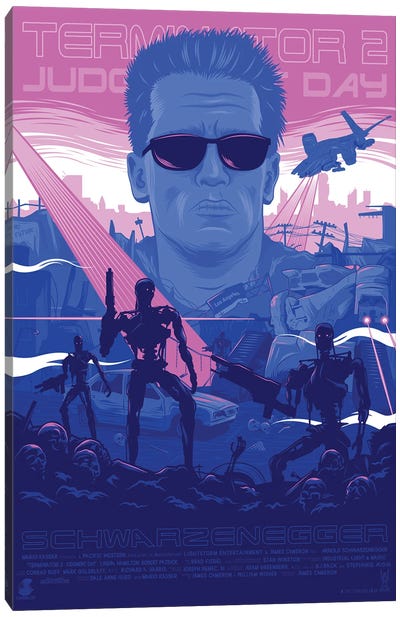 T2 Mondo Canvas Art Print - Terminator