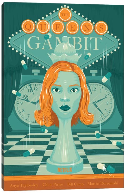 Queens Gambit Canvas Art Print - Beth Harmon