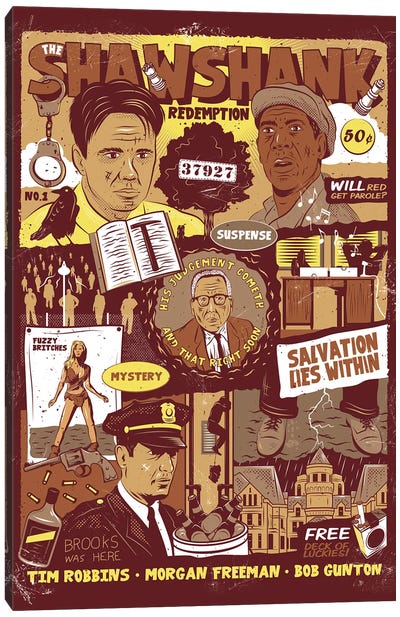Shawshank Redemption Canvas Art Print - Morgan Freeman