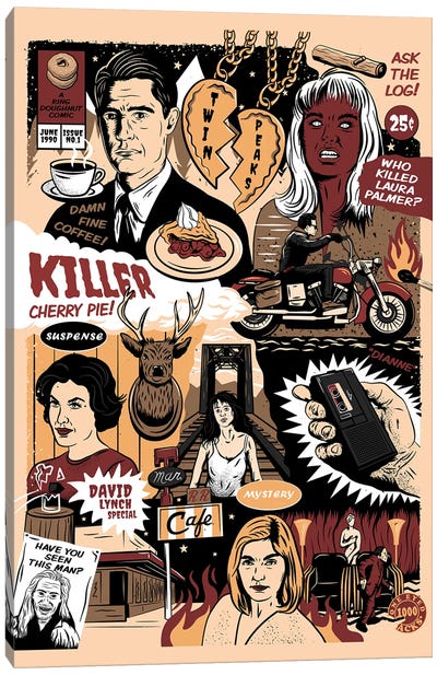 Twin Peaks Canvas Art Print - Crime Drama TV Show Art