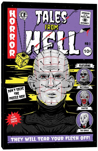 Hell Raiser Canvas Art Print - Horror Movie Art