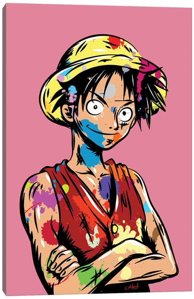 One Piece Graffiti Canvas Art Print - Monkey D. Luffy