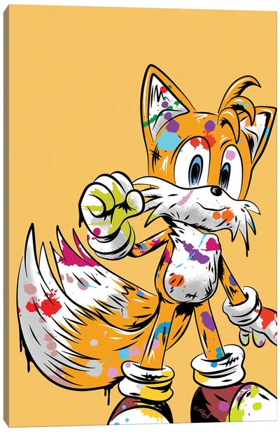 Tails Graffiti Canvas Art Print - Other Video Game Characters