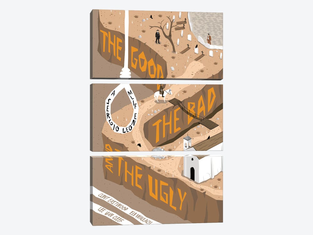 The Good The Bad The Ugly by Chris Richmond 3-piece Canvas Print