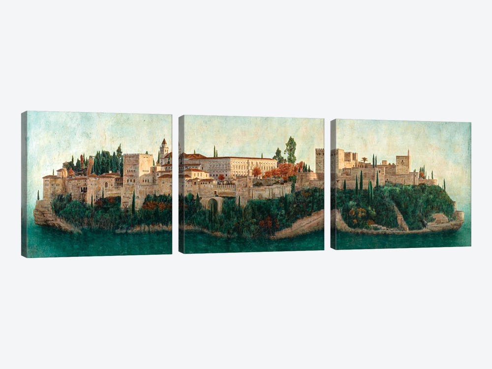 Isla Mágica De La Alhambra, Granada by Carlos Arriaga 3-piece Canvas Print