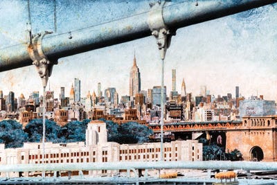 Manhattan From Brooklyn Bridge, New York by Carlos Arriaga canvas print