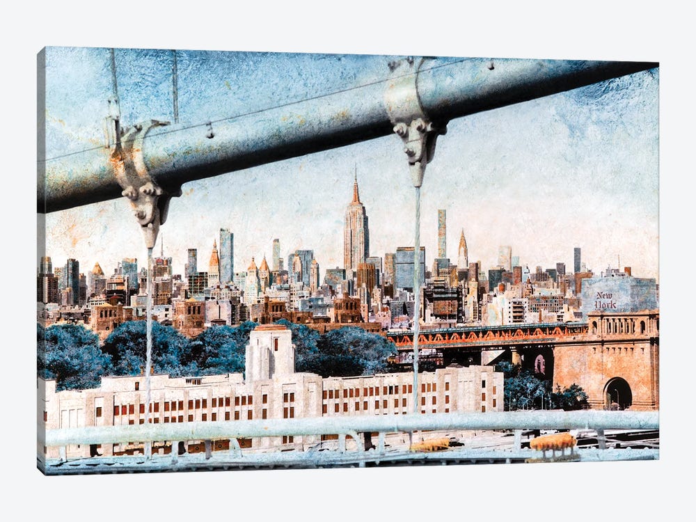 Manhattan From Brooklyn Bridge, New York by Carlos Arriaga 1-piece Art Print