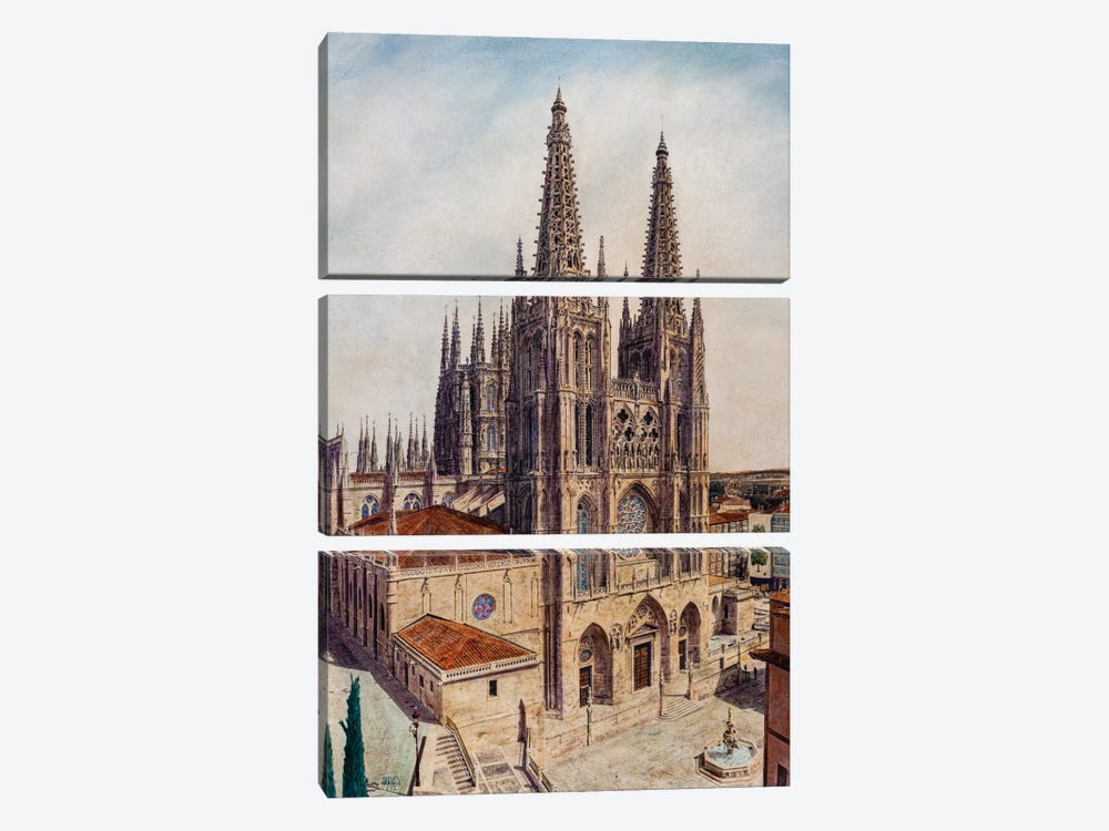 Catedral de Burgos by Carlos Arriaga 3-piece Canvas Art Print