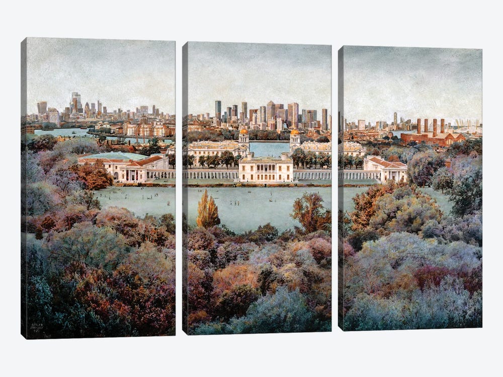All London From Greenwich, London by Carlos Arriaga 3-piece Canvas Art Print