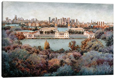 All London From Greenwich, London Canvas Art Print - Carlos Arriaga