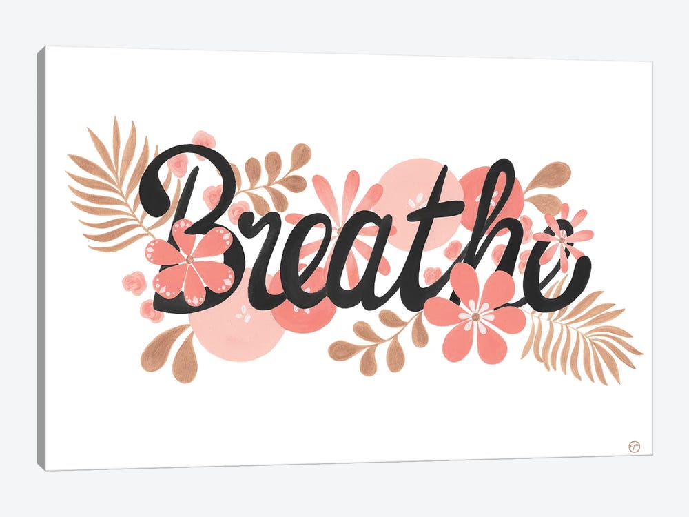 Breathe Black On White Paper by CreatingTaryn 1-piece Art Print
