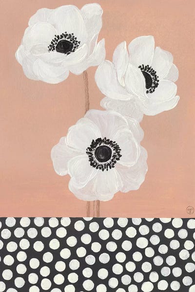 Floral & Botanical Patterns: Caramel French Anemones With Polka Dots by CreatingTaryn
