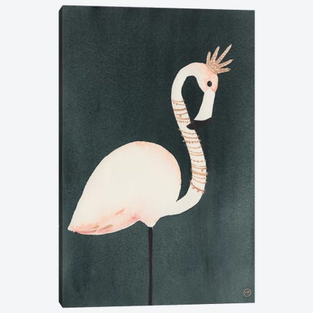 Flamingo And Crown Canvas Print #CTA24} by CreatingTaryn Art Print