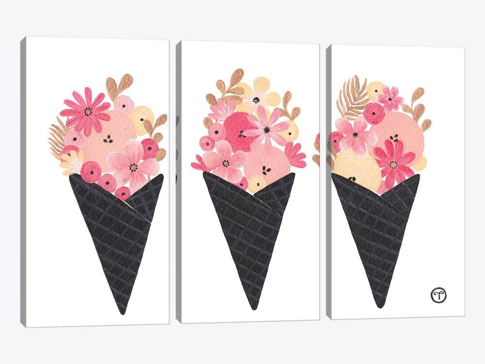 Ice Cream Noir by CreatingTaryn 3-piece Canvas Art Print