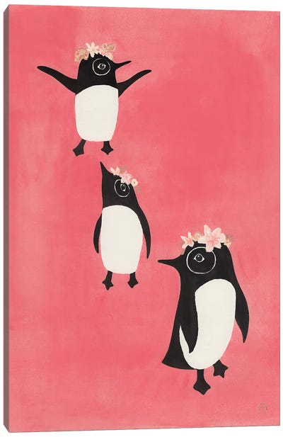 3 Penguins Canvas Art Print - CreatingTaryn