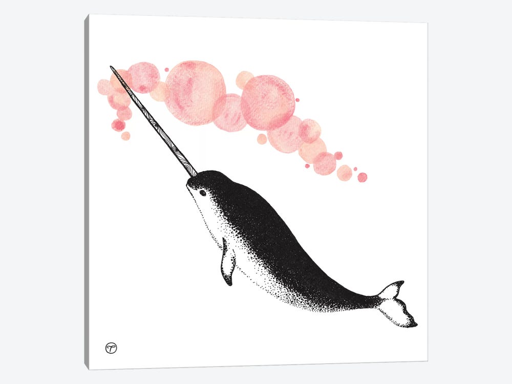 Narwhal Paper by CreatingTaryn 1-piece Canvas Art Print