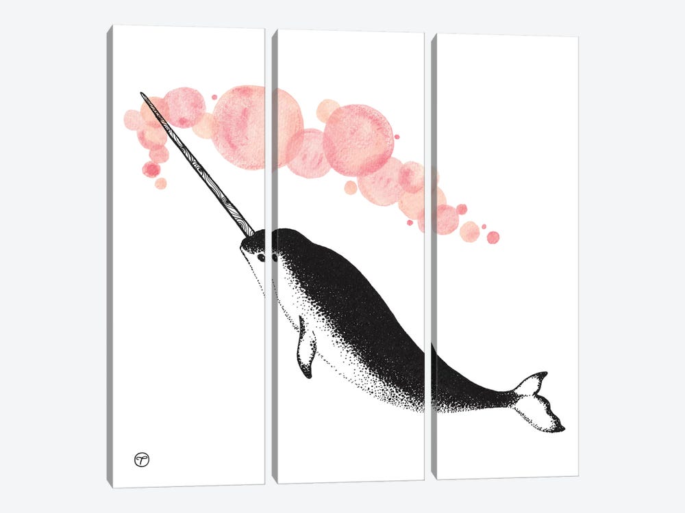 Narwhal Paper by CreatingTaryn 3-piece Canvas Print
