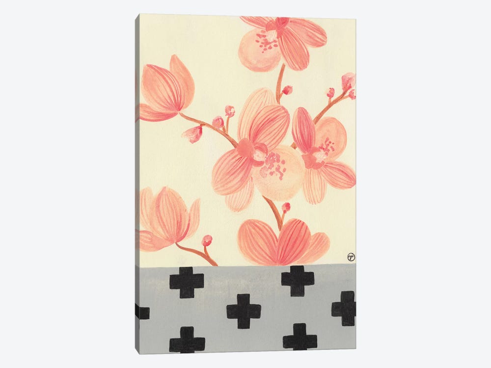 Orchids With Crosses On Grey 1-piece Canvas Print