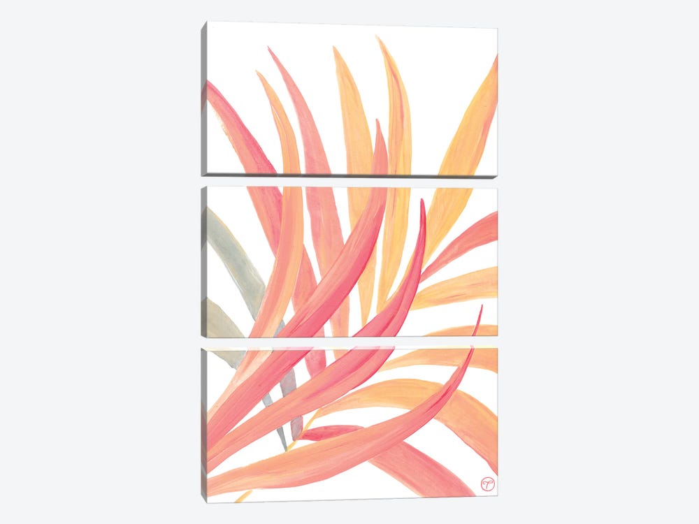 Palm Fronds Paper by CreatingTaryn 3-piece Canvas Art Print