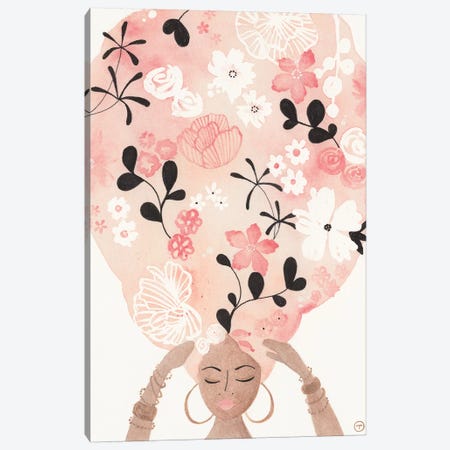 Pink Flower Hair Canvas Print #CTA54} by CreatingTaryn Canvas Artwork